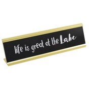 Wholesale - 8x2 LIFE IS GREAT AT THE LAKE Print Metal Tabletop Plaque, UPC: 651961717232